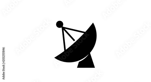 Satellite Dish Icon for Communication and Technology.