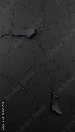Black Peeling Thick Paint Texture Wall Surface Background 3D Render
