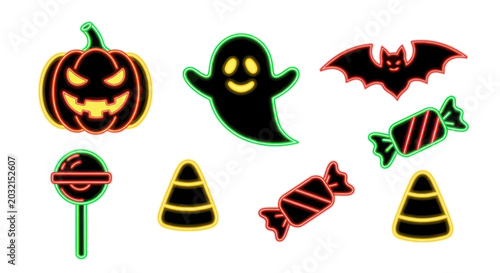 Tableau sur toile Halloween candy and spooky decorations.