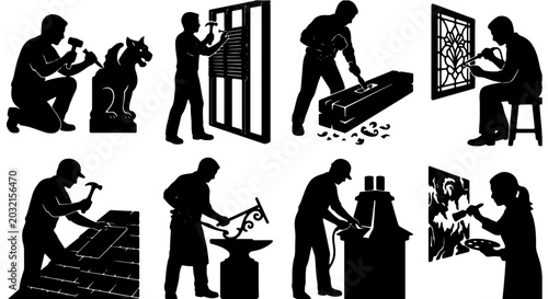 Фотография Craftsman Silhouettes: Artisanal Professions, Manual Labor, and Skilled Trades C