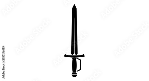 Foto Black dagger with pointed tip weapon.