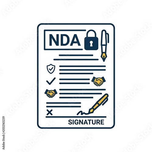 Non disclosure agreement form with checklist and secure signature section.
