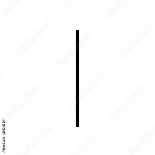 Vertical line, black stroke, vector icon, minimalist design element