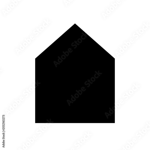 Simple black house icon, house symbol, home shape, vector house