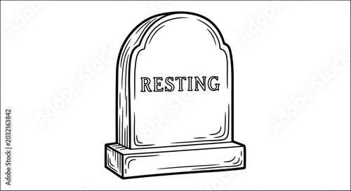 Fotografie Resting place stone grave marker.