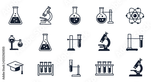 Photos Science Equipment Icons Laboratory Tools.