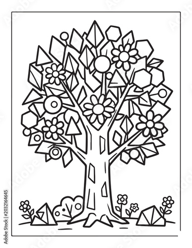 Tree And Flower Coloring Pages