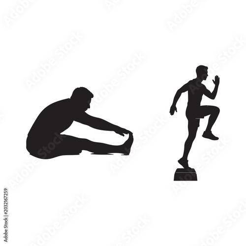 Fitness Silhouette Stretch and Step-Up