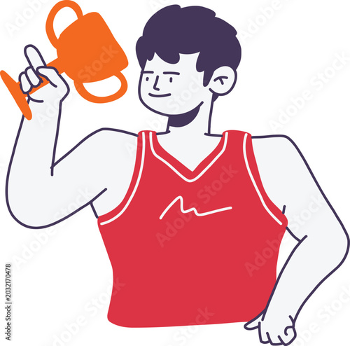 Basketball Freestyle Player Flat Illustration