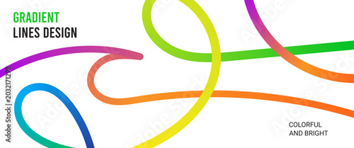 Vibrant gradient lines design with colorful and bright rainbow curves