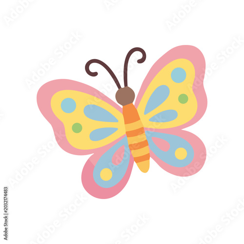 Tableau sur toile Colorful Butterfly Insect With Wings.