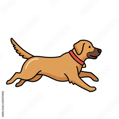 Animated Labrador Retriever Running with Joyful Energy and Enthusiasm.