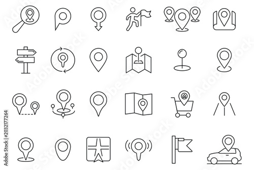 Bild auf Leinwand Location icons set