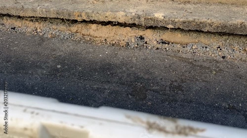 Active constrution site on an exposed road