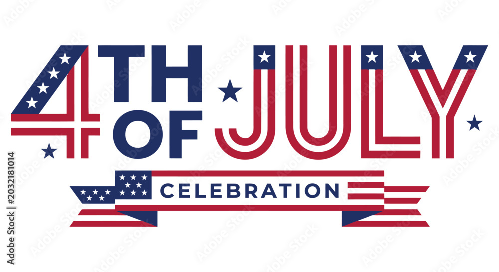 Obraz premium Fourth of July celebration banner with fireworks and American flag theme in patriotic style