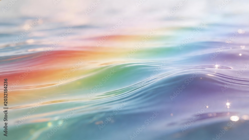 Fototapeta premium Colorful water waves with light reflections