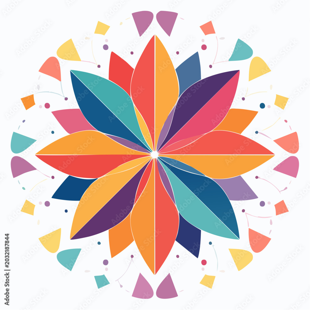 Obraz premium Colorful Geometric Mandala Design