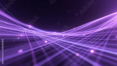Abstract purple light streaks in smooth futuristic style on dark background, concept of digital motion and energy