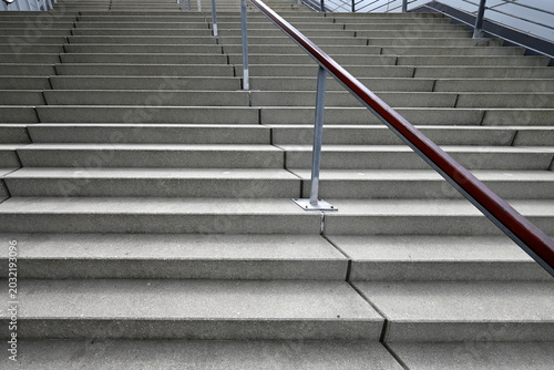 Photography Wide shot of stairway with handrail