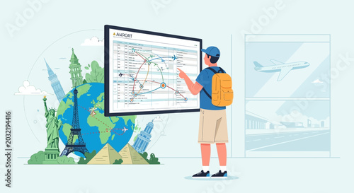 Travel Planning with Global Flight Routes and Landmark Destinations