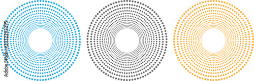 Dotted gradient, smooth dots spraying and halftones dot background seamless horizontal geometric pattern vector template. Halftone gradient set . 