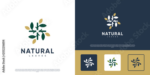 Foto The logo is a series of twigs and leaves that form a circle, an environmentally friendly symbol, a graphic vector illustration