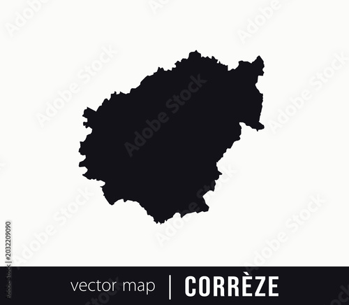 Canvastavla Minimal black silhouette map of Corrèze