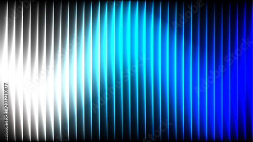 Abstract photograph featuring bright glowing vertical lines with a vibrant blue and white gradient effect creating a modern artistic composition