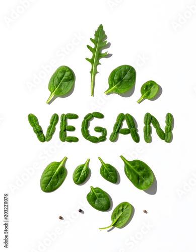 Organic Vegan Typography Made from Natural Leafy Greens
