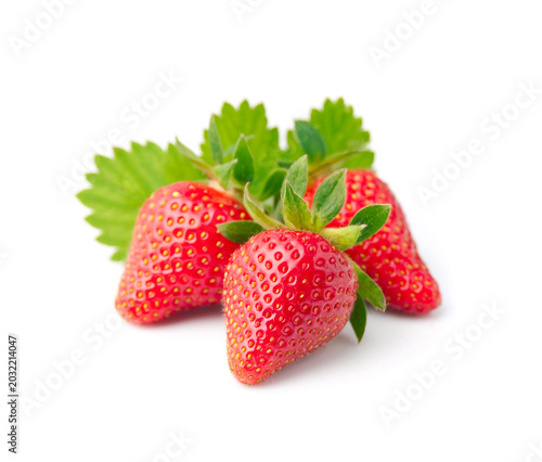 Strawberry with leaves