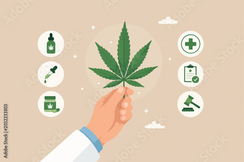 Tableau sur toile Cannabis care program, marijuana alternative medicine, legalize medical, weed or