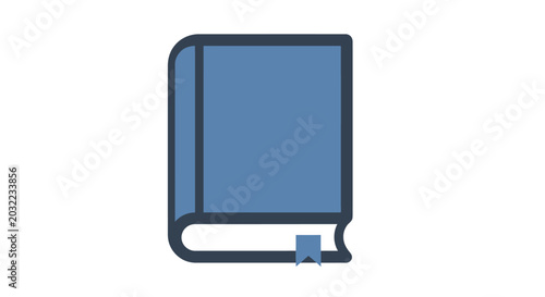 Photos Closed Blue Book with Bookmark.
