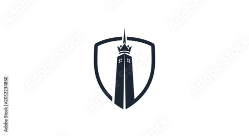 Bild auf Leinwand Crown tower shield logo icon design.