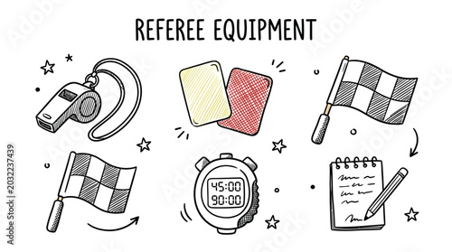 Konstfotografi Referee sports equipment and tools.