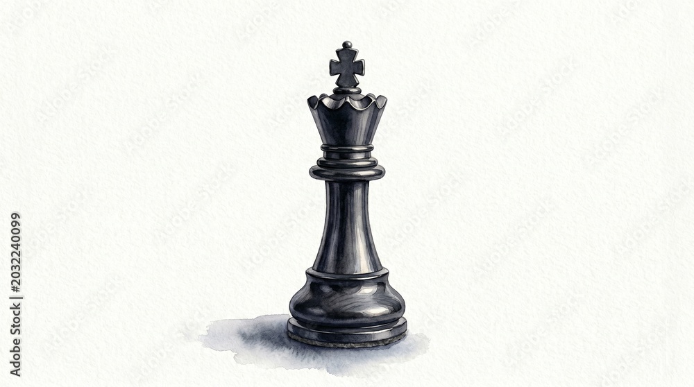 Fototapeta premium Black Chess King Piece – Strategic Game Icon