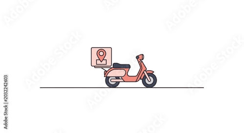 Foto Delivery Motorcycle with Food Box.