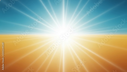 Abstract sunburst background with teal and gold rays