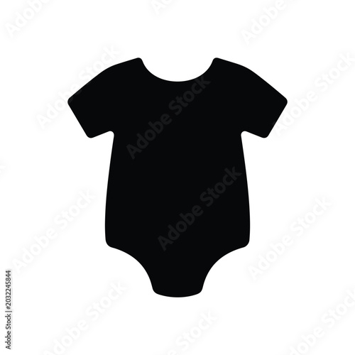 Simple minimal black short sleeve baby onesie
