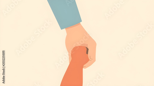 Person holding a graphic illustration of an object.