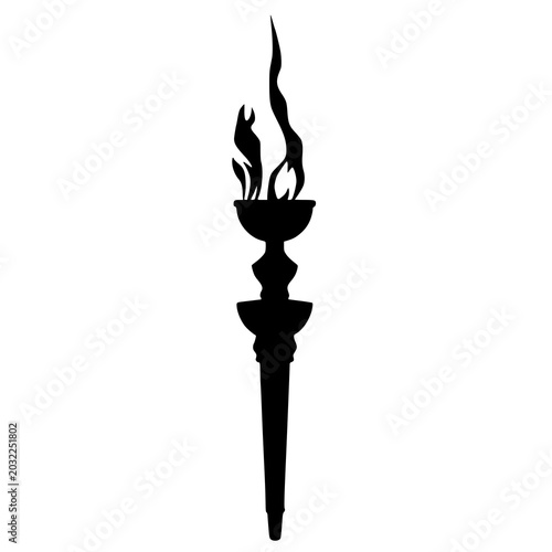 Torch Liberty silhouette, solid black icon