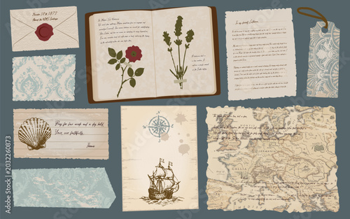 Vintage Ephemera Collection Scrapbook Set