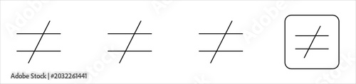 Tableau sur toile inequality sign symbol icon. simple flat line vector