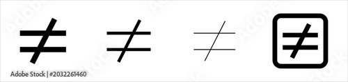 Bild auf Leinwand inequality sign symbol icon. simple flat solid vector