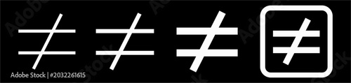 Schilderij op canvas inequality sign symbol icon