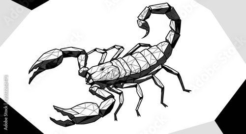 Tableau sur toile Black scorpion side view illustration.