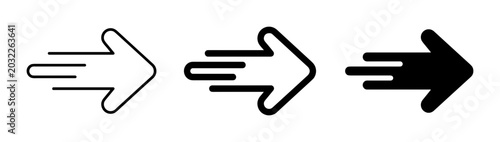 Foto Speeding Arrow Icons, Motion Graphics, Forward Direction, Next Step, Progress Sy