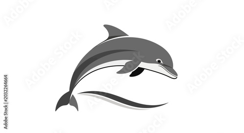 Konstfotografi Dolphin Swimming in Ocean Water.