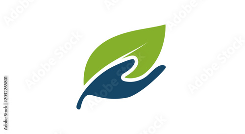 Hand cradling a vibrant green leaf symbolizing nature care.