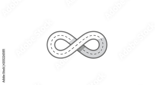 Foto Infinity Road Symbolizing Endless Journey and Continuous Path.