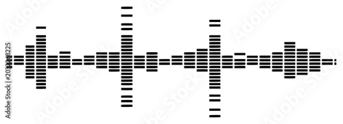 Fotografi Audio equalizer sound wave representation with rectangular bars in minimalist di